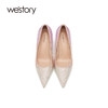 westory2021秋季气质渐变尖头婚细跟婚宴高跟鞋S21CE34431 商品缩略图2