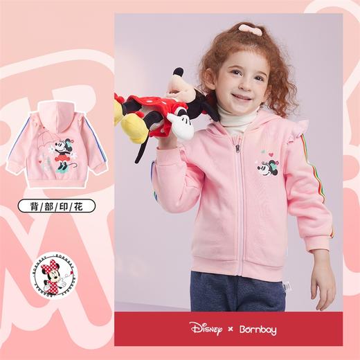 迪士尼联名贝贝怡女童外套新款秋装儿童保暖开衫连帽上衣宝宝外出服213S2793 商品图3