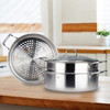 美思工房304不锈钢蒸锅适用电磁炉煤气灶三层钢加厚蒸煮锅32cm 商品缩略图4