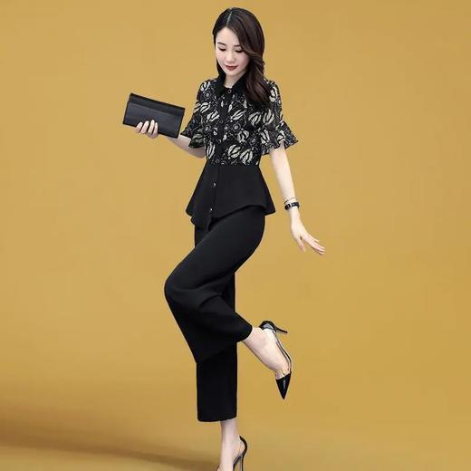 TZW-新款夏季气质显瘦女士夏装时尚阔腿裤两件套 商品图4