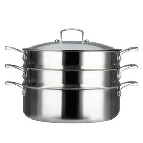 美思工房304不锈钢蒸锅适用电磁炉煤气灶三层钢加厚蒸煮锅32cm