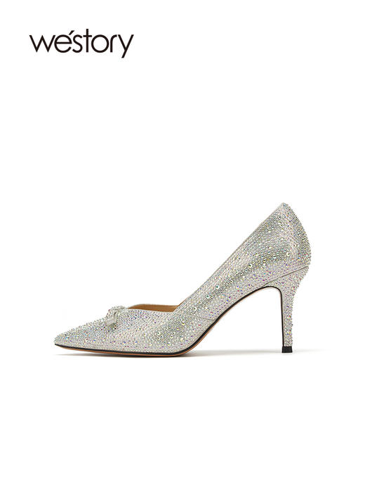 westory女款闪耀尖头细跟婚宴款高跟鞋W21CE71041 商品图1