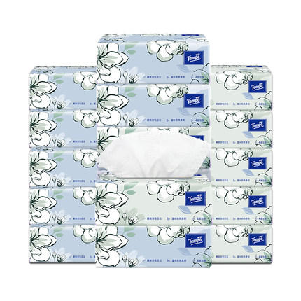 『得宝Tempo』软抽纸巾茉莉香味4层90抽16包整箱装纸巾（新旧款随机发） 商品图0