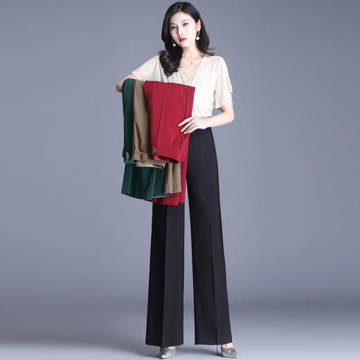 HB  YR2020南韩丝休闲裤垂坠感微弹直筒裤 商品图1