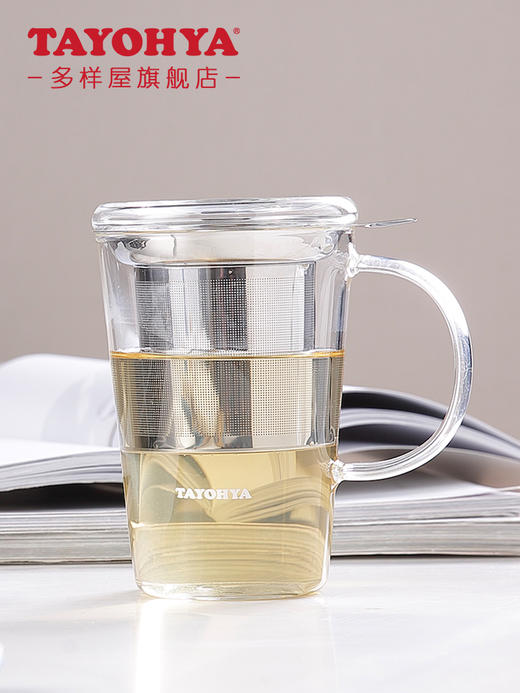 【6F】多样屋玻璃水杯茶隔过滤泡茶保温杯子耐热透明杯花茶杯切面马克杯 商品图1