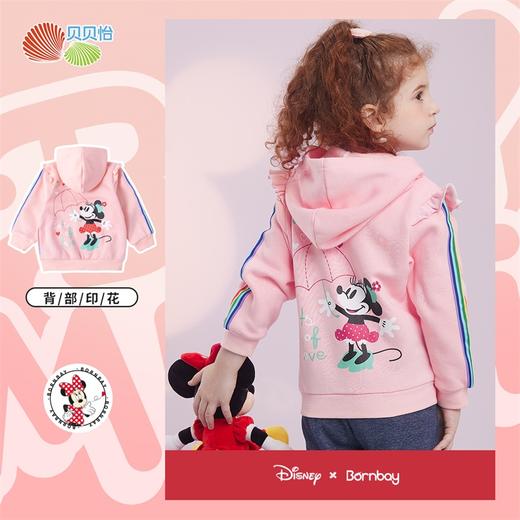 迪士尼联名贝贝怡女童外套新款秋装儿童保暖开衫连帽上衣宝宝外出服213S2793 商品图2