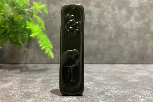 【御珠宫坊】黑青花鹤牌 商品图0