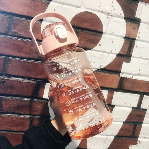 【大容量水瓶】吸管水杯女运动便携水壶居家日用餐饮用具防摔韩式健身简约杯子1800ml 商品图8