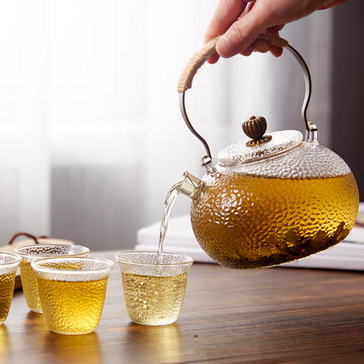 【6F】多样屋日式锤纹高硼硅玻璃茶具套装功夫茶壶家用耐高温过滤泡茶壶 商品图1