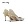 westory2021秋季气质渐变尖头婚细跟婚宴高跟鞋S21CE34431 商品缩略图1