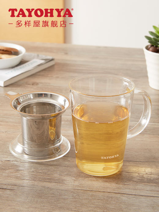 【6F】多样屋玻璃水杯茶隔过滤泡茶保温杯子耐热透明杯花茶杯切面马克杯 商品图0