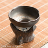 复古鎏金茶漏陶瓷茶渣过滤网创意枯木茶道摆件个性茶置盖置 商品缩略图3