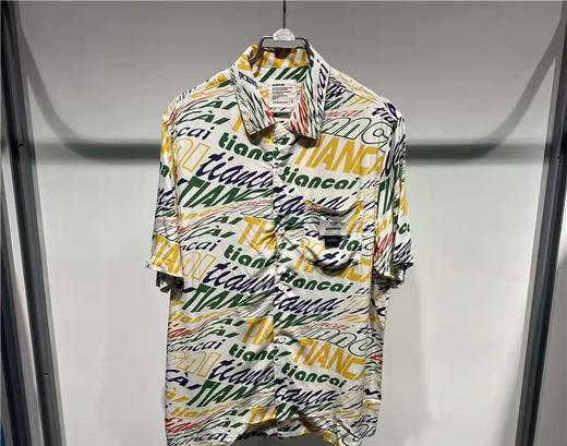 Jasonwood/坚持我的 夏季新款字母印花宽松短袖衬衫男211105101 商品图1