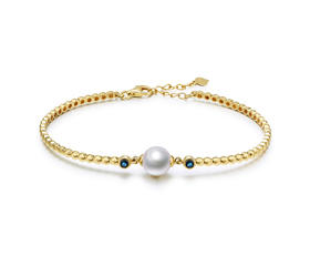 Pearl moments BLUE STONE BRACELET 蓝色麦穗珍珠手环