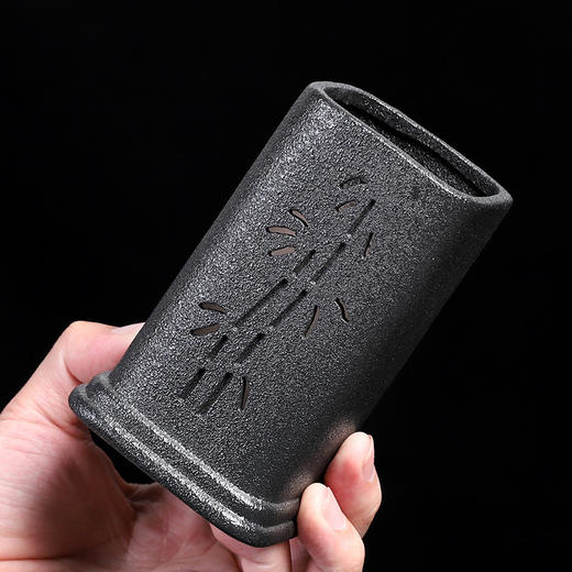 粗陶茶道六君子鸡翅木实木茶夹子茶艺组合整套摆件复古茶具零配件 商品图3