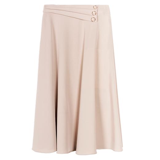 剩S/XL 米思阳2022秋装新款气质赫本风杏色大摆裙高腰显瘦a字半身裙0571 商品图4