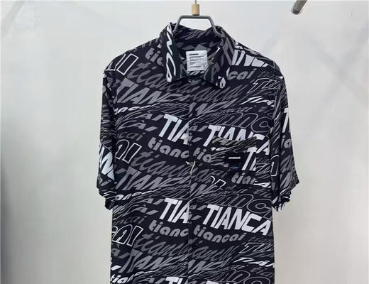 Jasonwood/坚持我的 夏季新款字母印花宽松短袖衬衫男211105101 商品图3