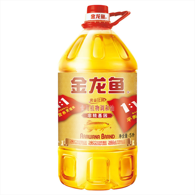 金龙鱼非转基因黄金比例1:1:1食用调和油5L