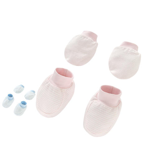 英氏-配饰类（秋）C9粉树叶提花手脚套 樱桃粉 商品图4