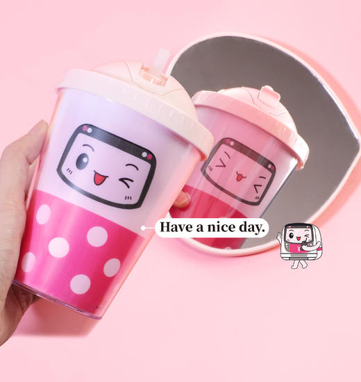 地铁便携滑盖杯（柠檬黄/草莓粉） 商品图6