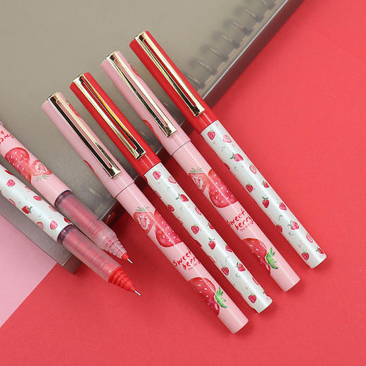 晨光草莓限定直液式ARP57915黑签字笔文具学生中性笔 商品图1