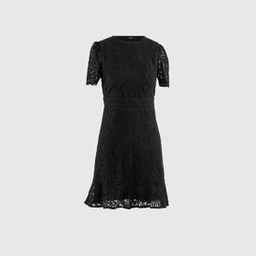 贴蕾丝装饰鱼尾摆连衣裙