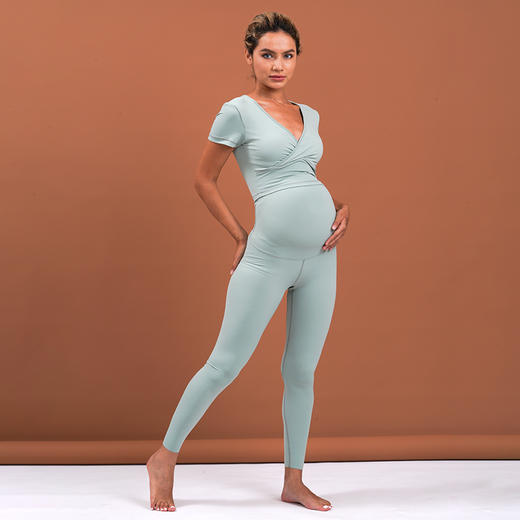 HaWaTa华威特瑜伽孕妇裤居家户外高弹力外穿托腹九分裤 商品图8