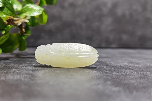【御珠宫坊】羊脂白玉子料蝉挂件 商品图2