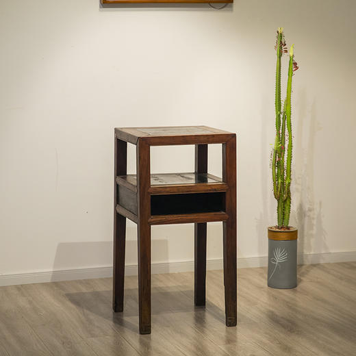 明代 黄花梨漆面四面平带屉香几 商品图0