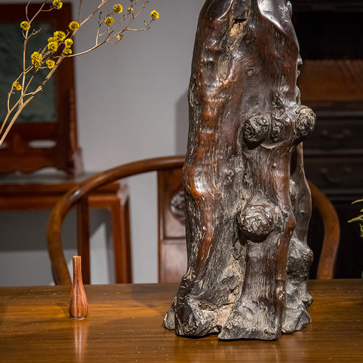 清代 龙眼木随形根雕寿星像 商品图3