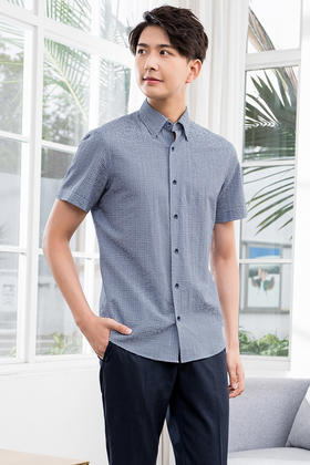 callisto棉弹意式领衬衫  SQCSS008C