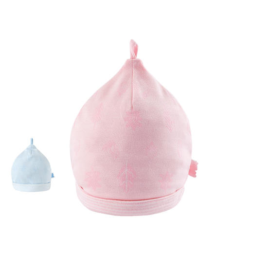 英氏-配饰类（秋）C9粉树叶提花圆帽 婴儿粉 商品图4