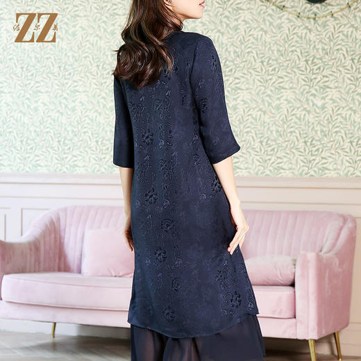 佐尔美夏季新款桑七分袖蚕丝真丝连衣裙E12LS02 商品图4