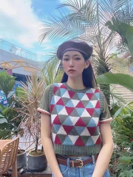 3楼阿玛施AMASS菱形格纹马甲 商品图0