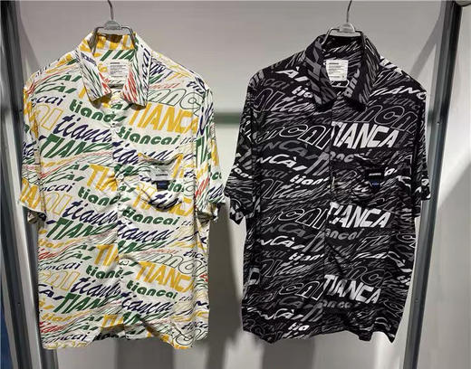 Jasonwood/坚持我的 夏季新款字母印花宽松短袖衬衫男211105101 商品图0