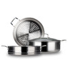 美思工房304不锈钢蒸锅适用电磁炉煤气灶三层钢加厚蒸煮锅32cm 商品缩略图1