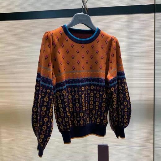 3楼阿玛施AMASS咖花色毛衣 商品图0