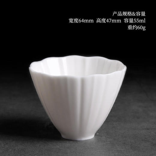 德化高白瓷小茶杯陶瓷主人杯薄胎纯白色玉瓷品茗杯薄胚功夫单个杯 商品图5