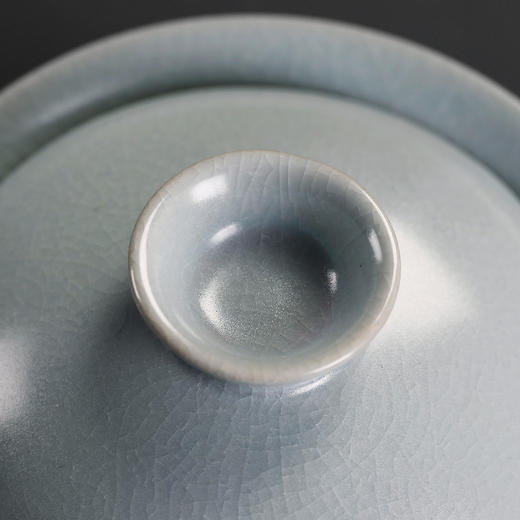 汝窑泡茶盖碗功夫茶三才开片可养中式三泡台茶具手抓茶杯托盘喝茶 商品图2
