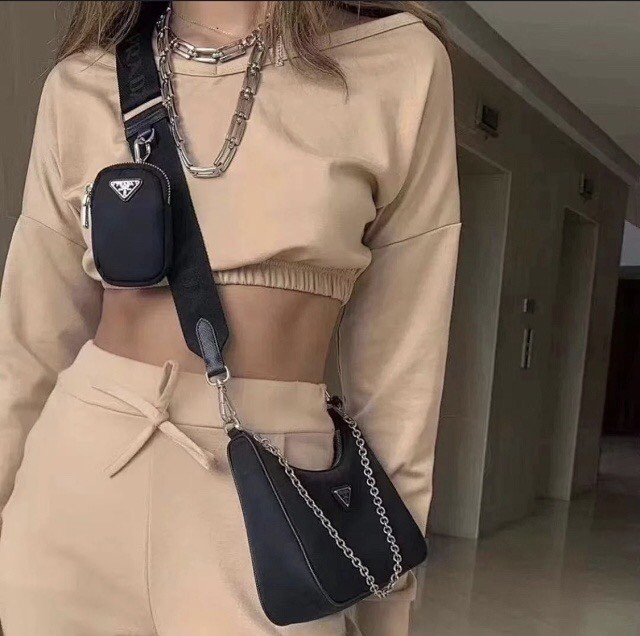 价值11800 七夕限定款！明星同款！PD三合一再生尼龙手袋/中古单肩斜挎包女包 不怕水不怕刮 实用百搭 可单肩可斜挎/小包可装杂物钥匙零钱 背个10年都不成问题！配礼盒包装