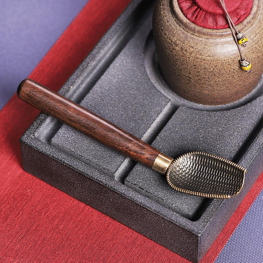 茶匙量勺单个茶叶勺量取茶勺实木家用茶铲功夫茶具配件分茶勺长柄 商品图3