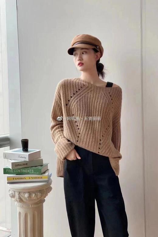 3楼阿玛施AMASS咖色镂空毛衣 商品图2