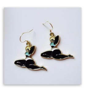 SCC 跳舞小黑人系列仿珐琅耳环