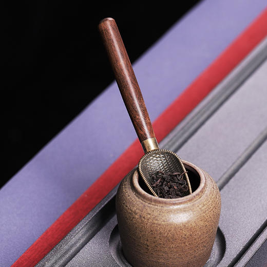 茶匙量勺单个茶叶勺量取茶勺实木家用茶铲功夫茶具配件分茶勺长柄 商品图0