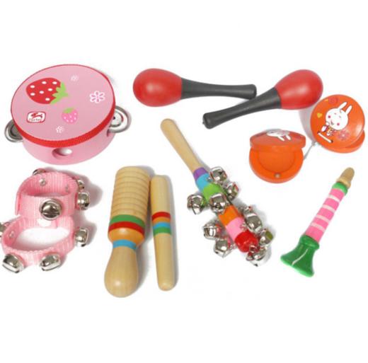 【儿童玩具】木制工艺早教婴幼儿乐器玩具儿童乐器鼓摇铃打击音乐组合套装 商品图3