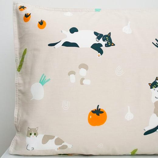 【幸运土猫】如茉原创可爱猫咪枕套大全单只成对全棉包邮 商品图1