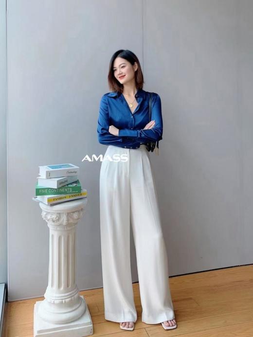 3楼阿玛施AMASS蓝色蚕丝衬衣 商品图2
