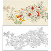横幅工笔画花鸟白描底稿-中国百图《百花图》-多种白描尺寸可选-HN26 商品缩略图0