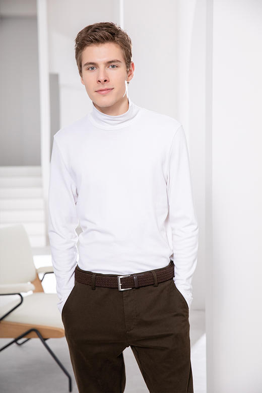 callisto莫代尔棉高领T恤  FQTSL025C 商品图0