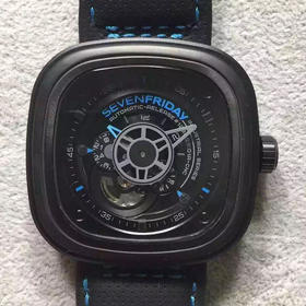 XF。Sevenfriday 七个星期五，涡轮全自动方形自动机械表，男士，密底，不锈钢表壳，日本西铁城82S7机芯 ，尺寸47.5mm*47m*14